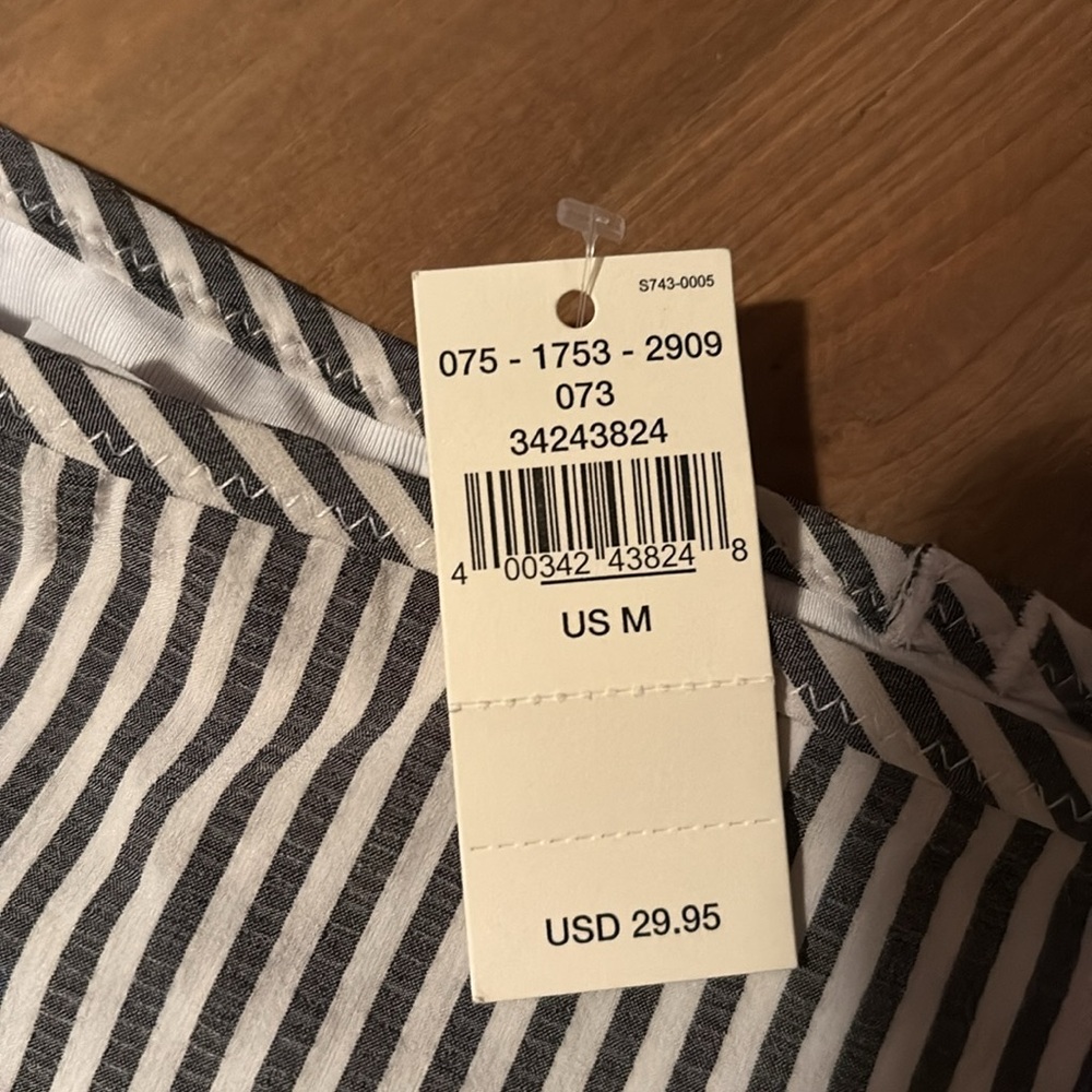 Aerie Black and White Striped Swim Bottoms - Picture 2 of 3